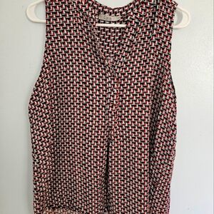 Red, white and blue sailboat sleeveless blouse